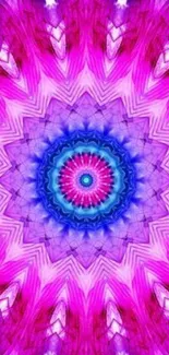 Colorful kaleidoscope design with purple and blue hues.