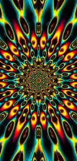 Vibrant kaleidoscope effect art wallpaper