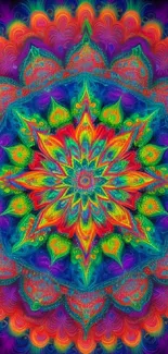 Colorful kaleidoscope mandala art with vibrant patterns and rich hues.