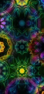 Colorful kaleidoscope mandala art with intricate patterns.