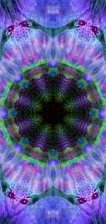 Purple kaleidoscope pattern wallpaper for mobile.