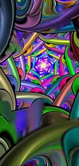 Vibrant kaleidoscope mobile wallpaper with colorful abstract patterns.