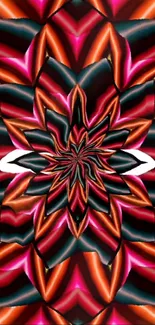 Vibrant kaleidoscope pattern wallpaper for mobile phones.