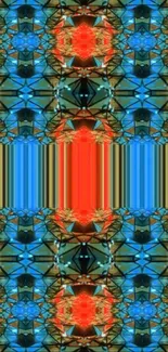 Colorful kaleidoscope pattern wallpaper design.