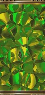 Vibrant geometric mobile wallpaper in green and yellow.