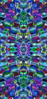 Vibrant kaleidoscope pattern wallpaper.