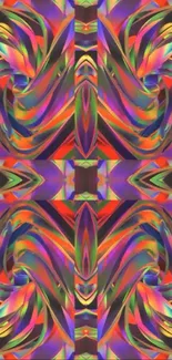 Vibrant kaleidoscope pattern with swirling colors and abstract design.