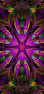 Colorful kaleidoscope pattern wallpaper for mobile screen.