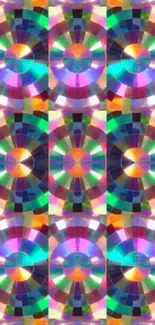 Vibrant kaleidoscope pattern with colorful radiance.