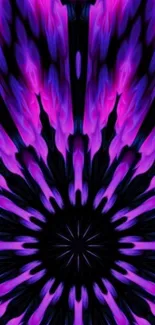 Abstract purple kaleidoscope wallpaper design.