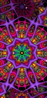 Vibrant kaleidoscope wallpaper with bold patterns.