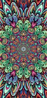 Vibrant kaleidoscope mobile wallpaper with colorful patterns.