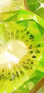 Vibrant artistic kiwi slices wallpaper