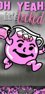 Kool-Aid themed lock screen with pink pitcher character.