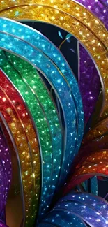 Vibrant LED light swirls with colorful patterns.