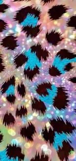 Vibrant leopard pattern with dynamic colors.