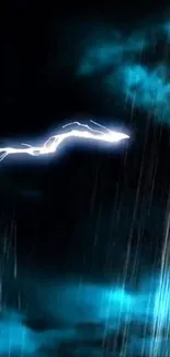 Electric storm wallpaper with vivid blue lightning against a dark sky.