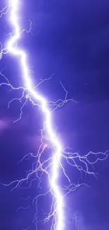 Lightning bolt against a vibrant purple sky wallpaper.