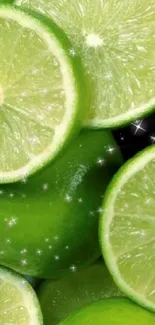 Bright green lime slices with sparkling freshness.