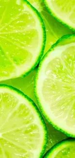 Bright green lime slices create a refreshing mobile wallpaper.