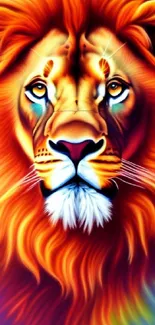 Vibrant lion head artwork with rich colors.