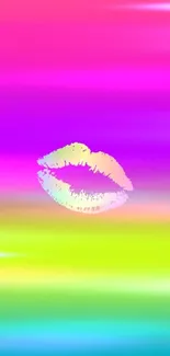 Vibrant and colorful lips with gradient background wallpaper.