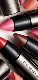 Luxurious vibrant lipstick set wallpaper.