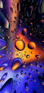 Vibrant mobile wallpaper with colorful liquid droplets.