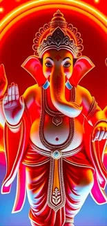 A vibrant illustration of Lord Ganesha with colorful details.