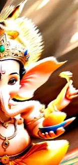 Colorful illustration of Lord Ganesha with spiritual symbols.