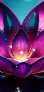 Vibrant digital art of a purple lotus flower with colorful background.