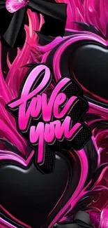 Bold love heart design in vibrant pink colors.