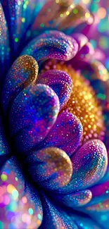 Vibrant macro image of a colorful flower with intricate petal details.