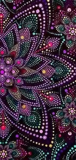 Intricate and colorful mandala art wallpaper.