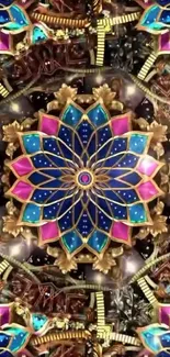 Colorful mandala kaleidoscope art wallpaper with vibrant patterns.