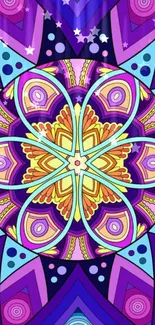 Vibrant and colorful mandala wallpaper design