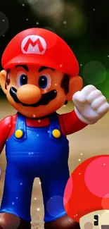 Vibrant cartoon Mario wallpaper with colorful design.