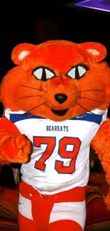 Energetic orange bearcat mascot wallpaper with number 79 jersey.