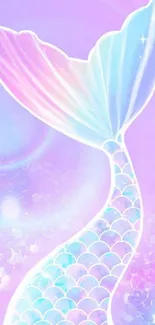 Mermaid tail mobile wallpaper with pink and blue hues