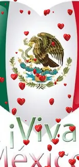 Mexican heart-shaped flag with Viva Mexico text