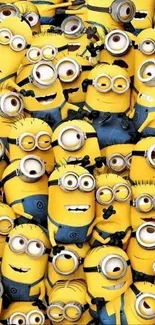 Lively Minion-themed wallpaper with yellow animated characters.