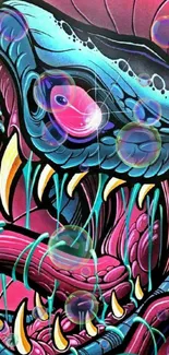 Colorful monster art wallpaper with vibrant details and bold design.