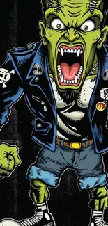 Vibrant green cartoon monster character illustration.