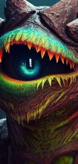 Fantasy monster eye with vibrant colors.