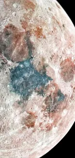 Colorful and detailed moon surface wallpaper.