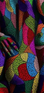 Colorful abstract mosaic pattern wallpaper.