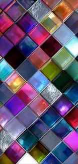 Colorful mosaic tiles wallpaper with vibrant geometric patterns.
