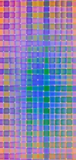 Vibrant mosaic mobile wallpaper with colorful grid pattern.