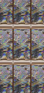 Vibrant mosaic wallpaper with colorful patterns