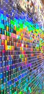 Vibrant multicolor mosaic reflecting light.